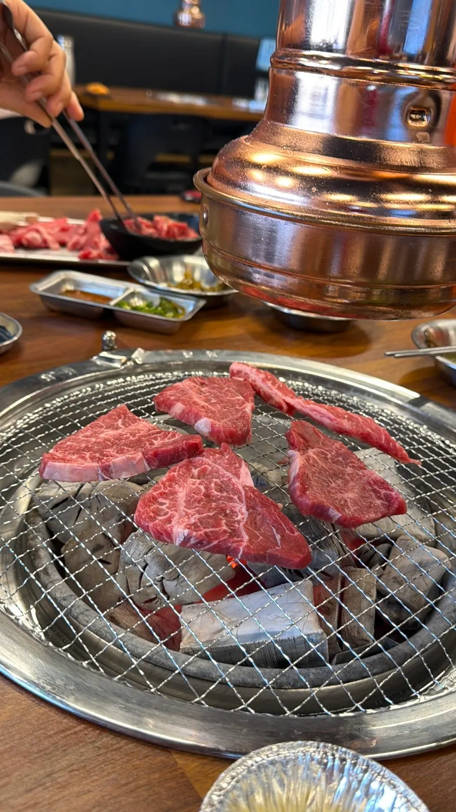Platter of vividly colored raw Korean beef