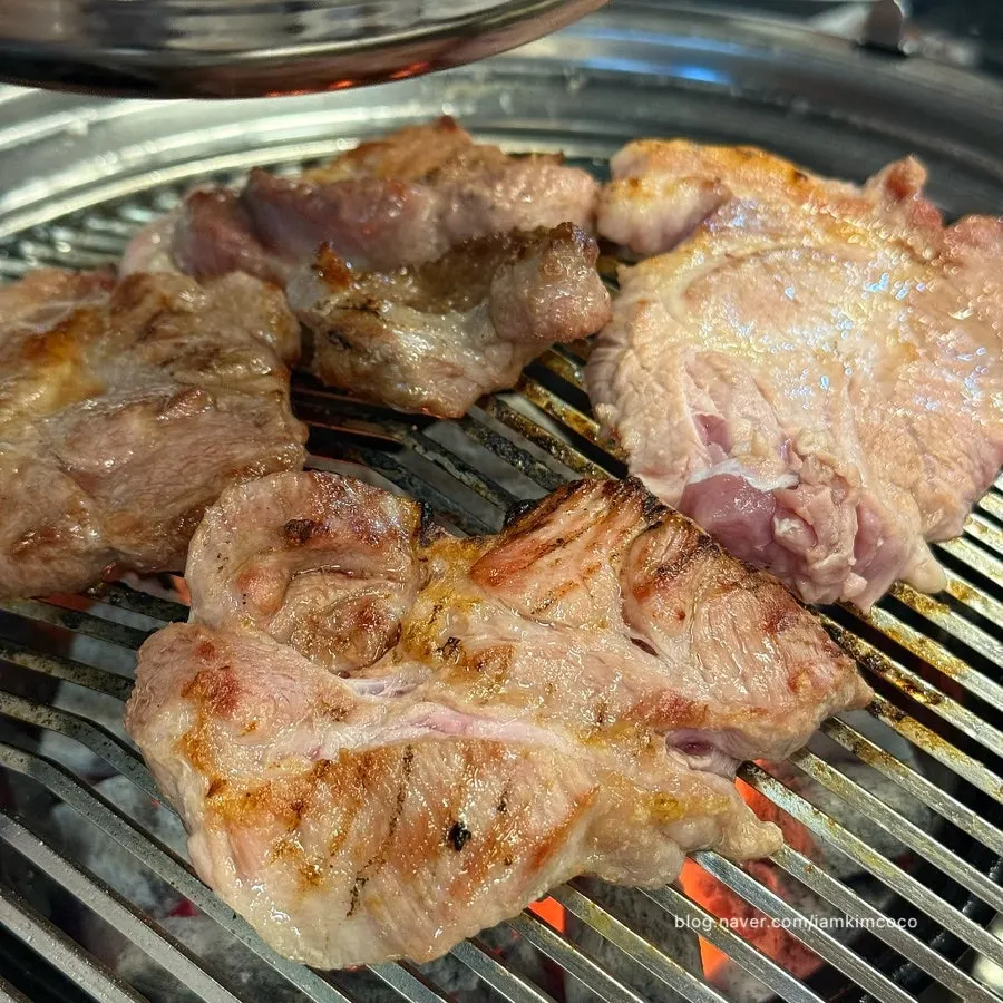 Two servings of nicely browned fresh pork neck