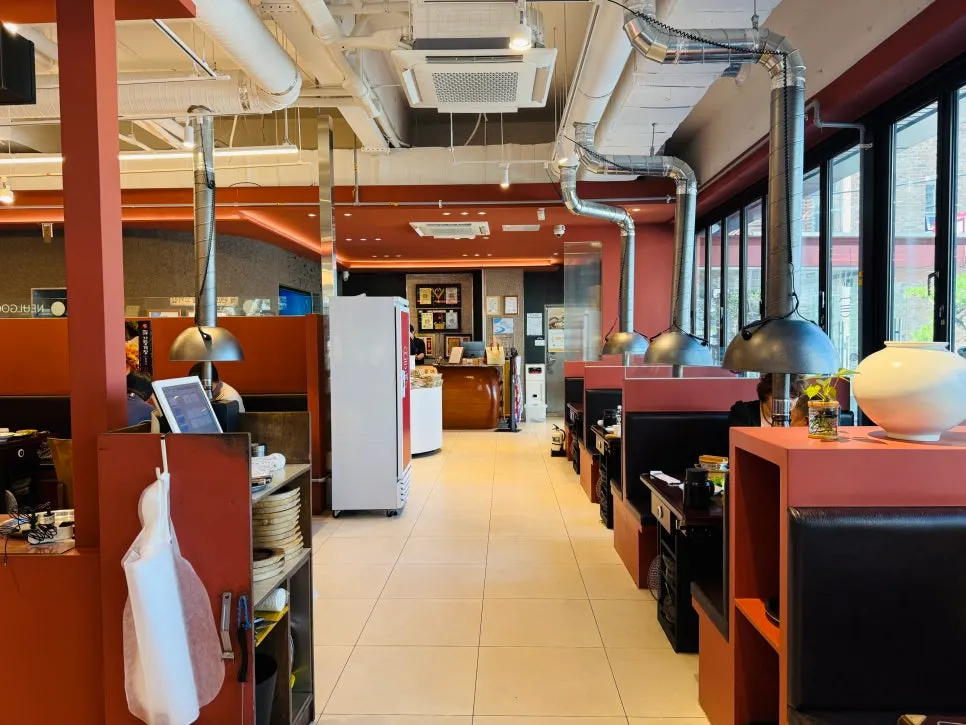 Spacious 120-seat interior of the restaurant