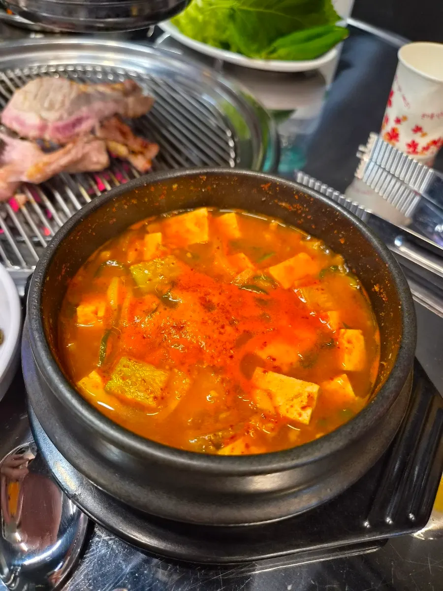 Free doenjang jjigae from the opening event