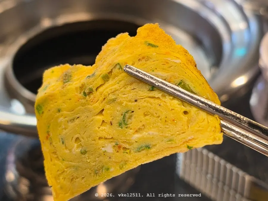 Complimentary rolled omelet