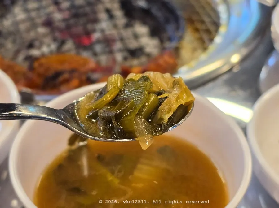 Bowl bibimbap and napa cabbage doenjang soup