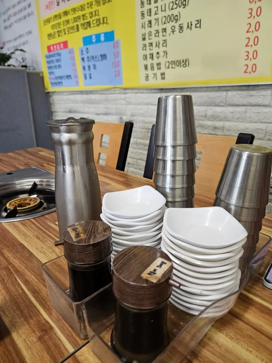 Menu and price list at Seonghone Wang Kodari Dongtaetang