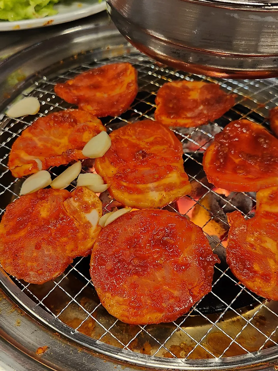Red meatballs made from pork neck