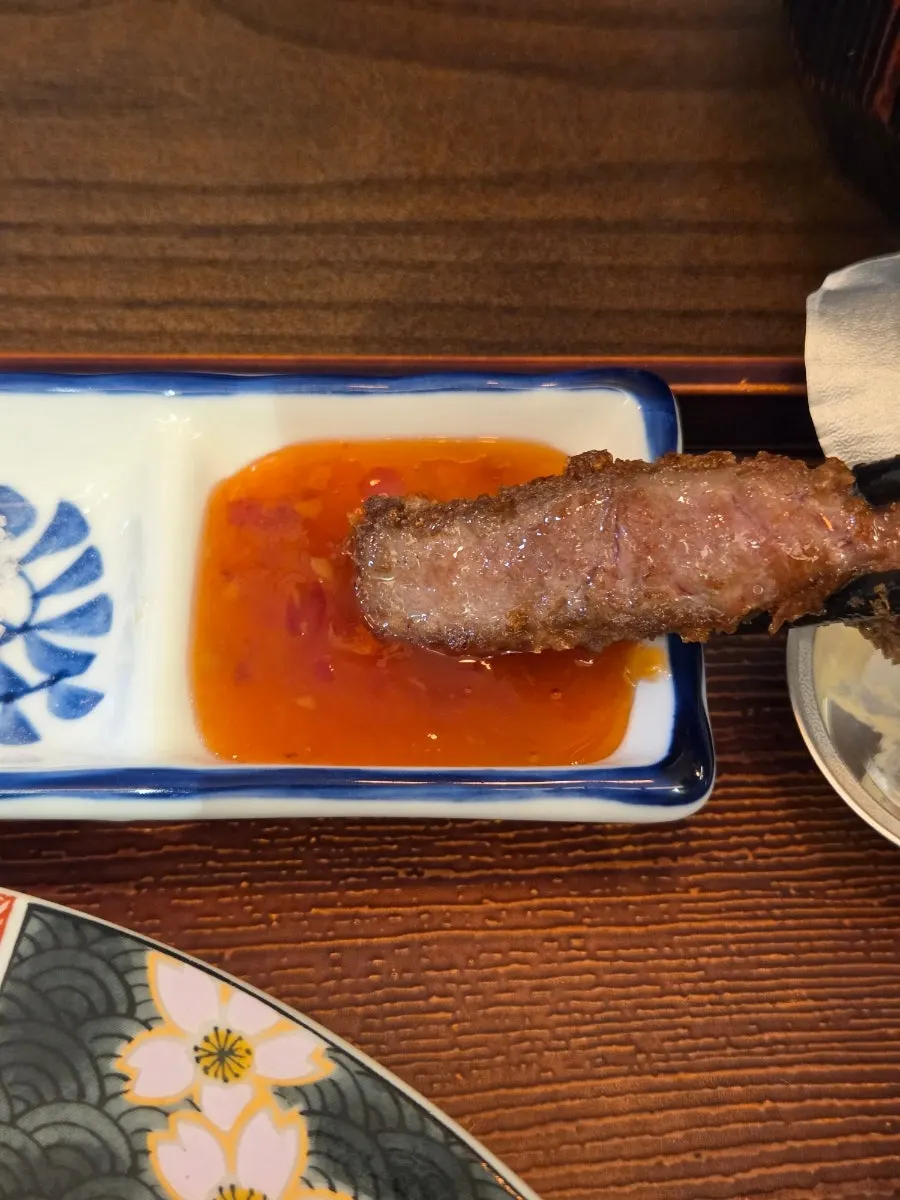 Gyukatsu served with white rice