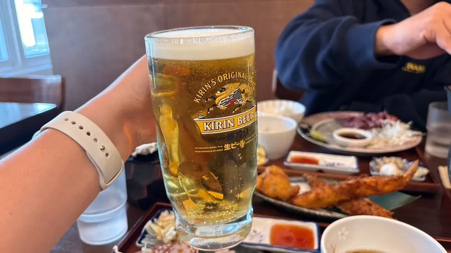 시원한 기린생맥주 한 잔