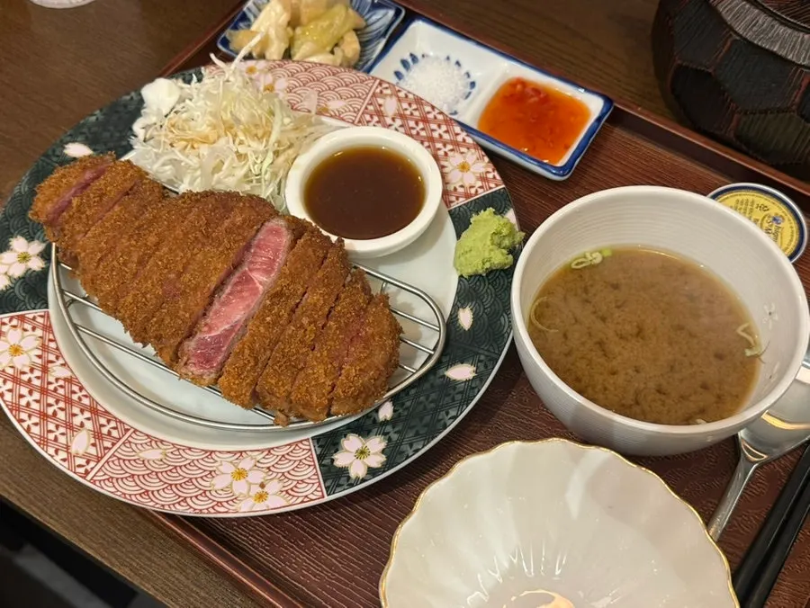 Table at Ichigyu after finishing the gyukatsu set