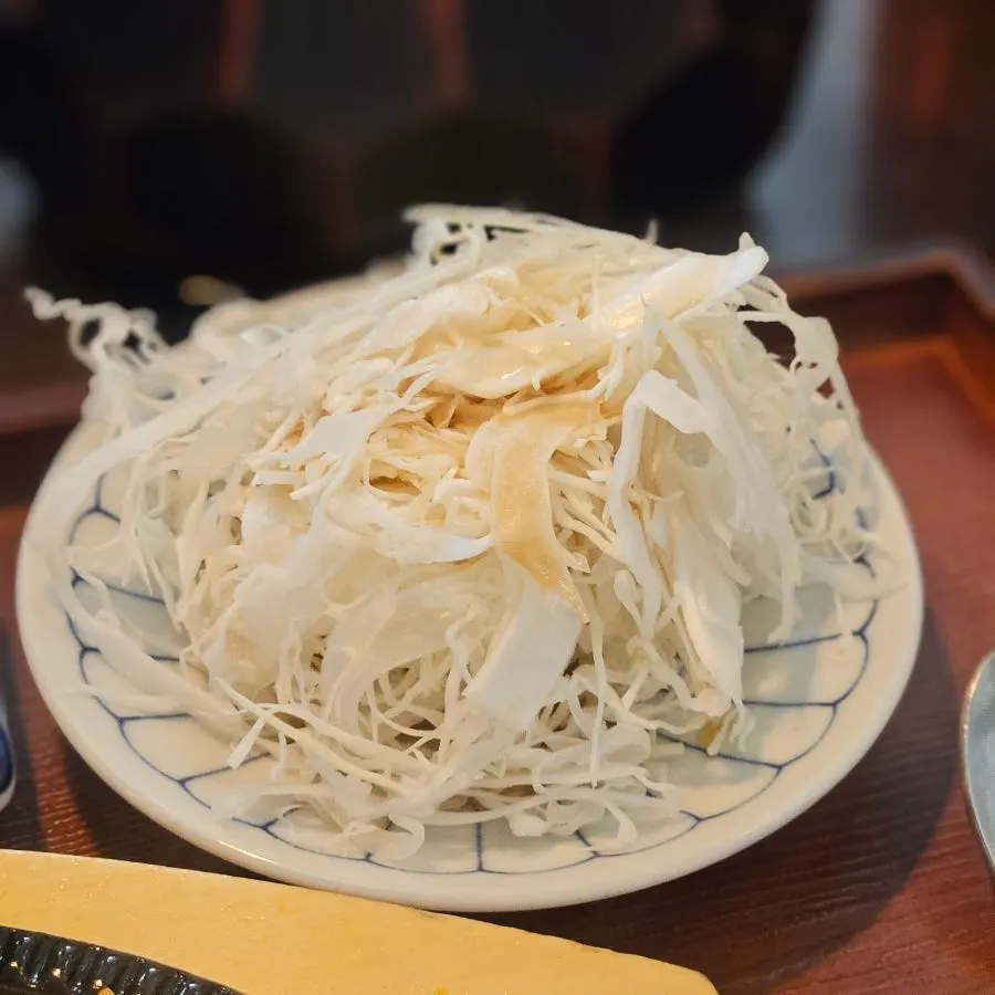 Cabbage salad served alongside the meal
