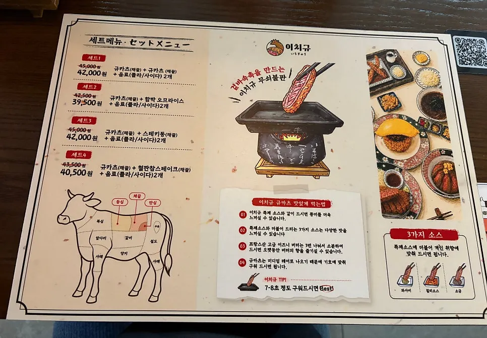 Menu board at Ichigyu Gwanghwamun Branch