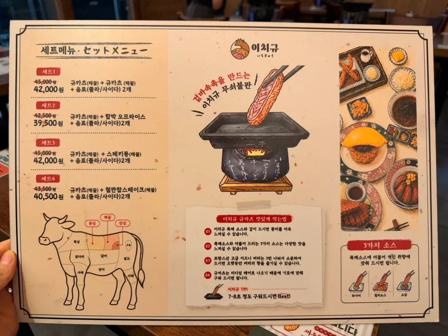 이치규 서울역점 단품·면류 메뉴판