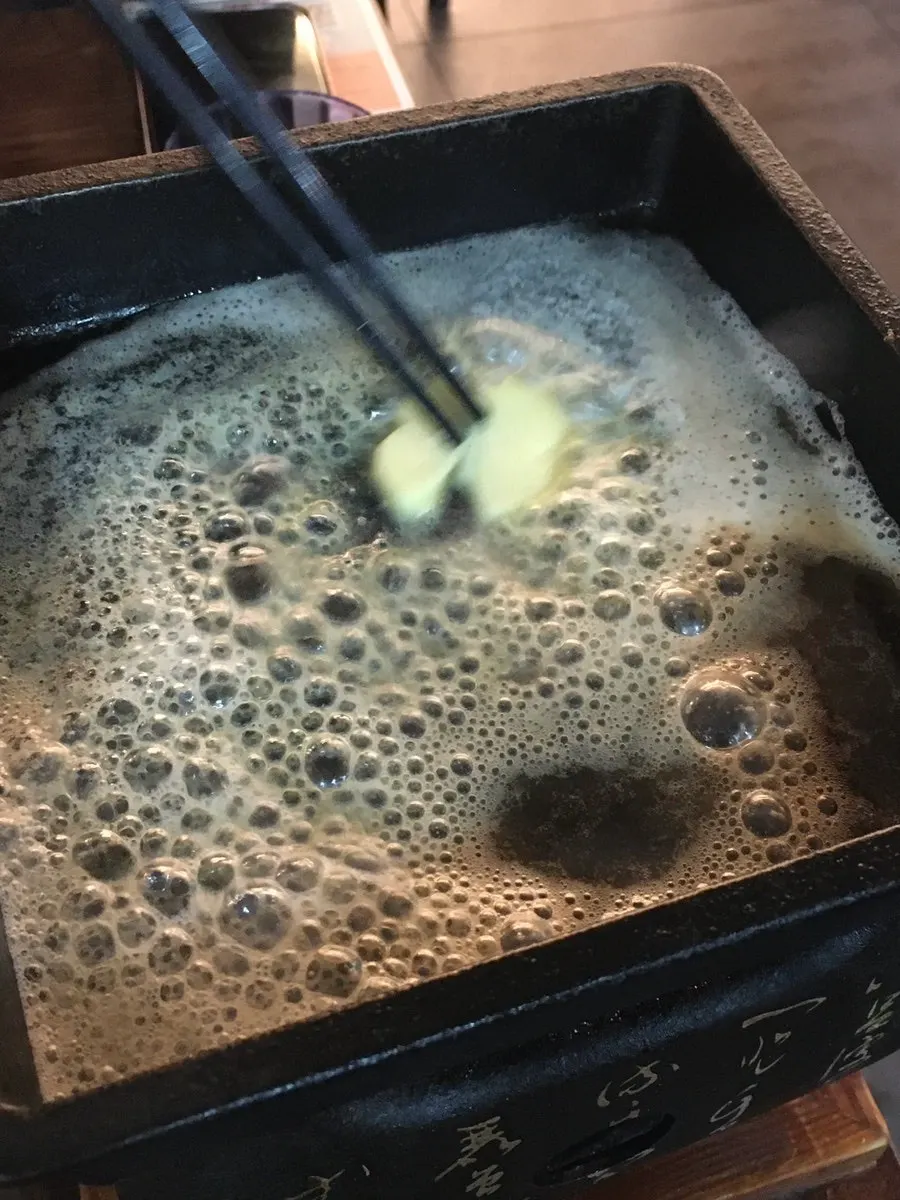 French Isigny butter placed on the brazier