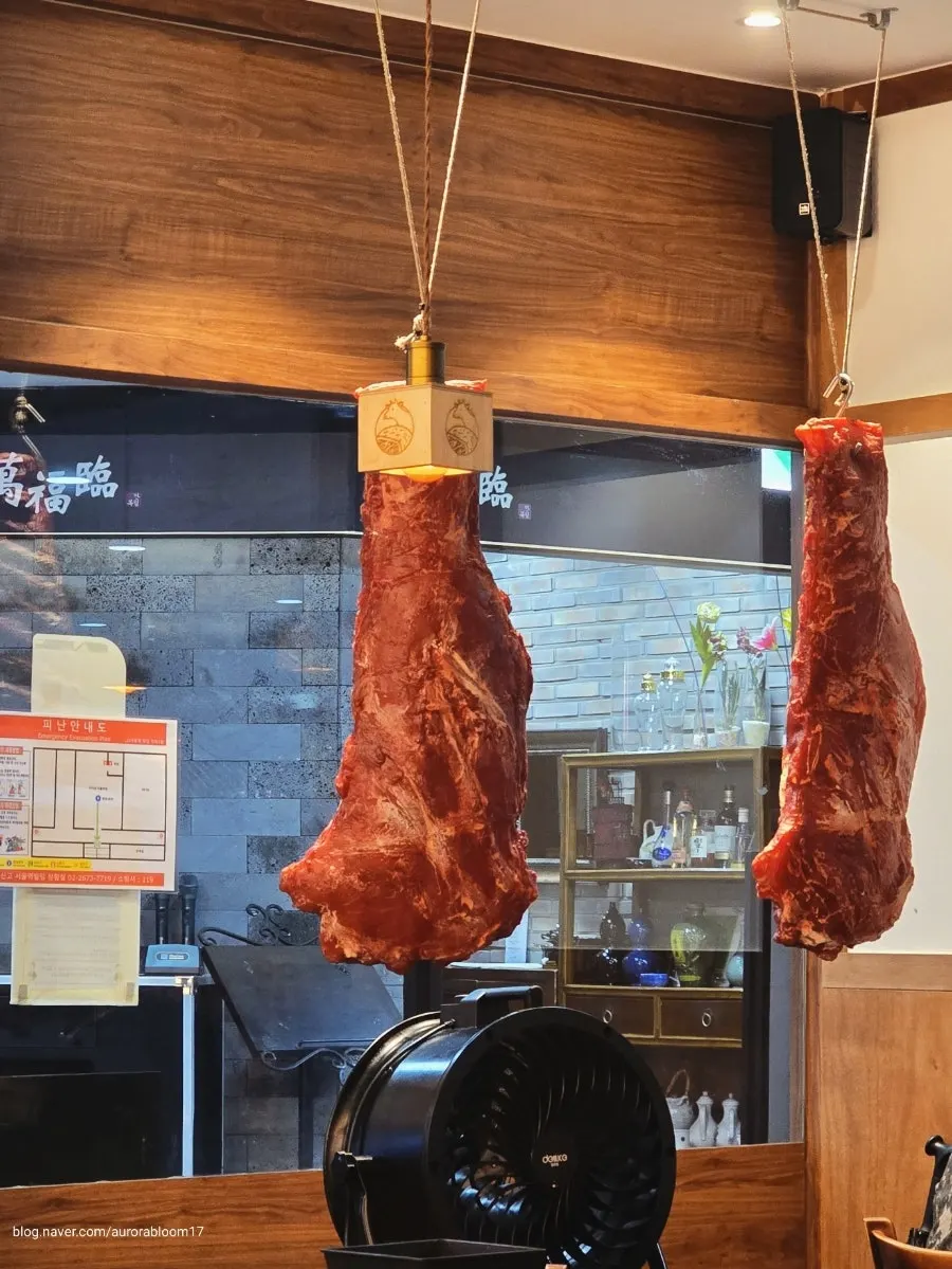 Interior of Ichigyu Seoul Station Branch resembling a butcher shop