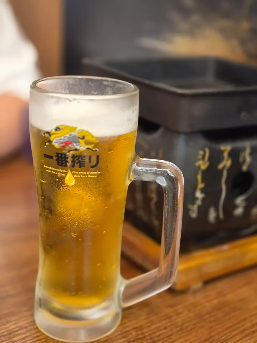 시원한 기린 생맥주 한 잔
