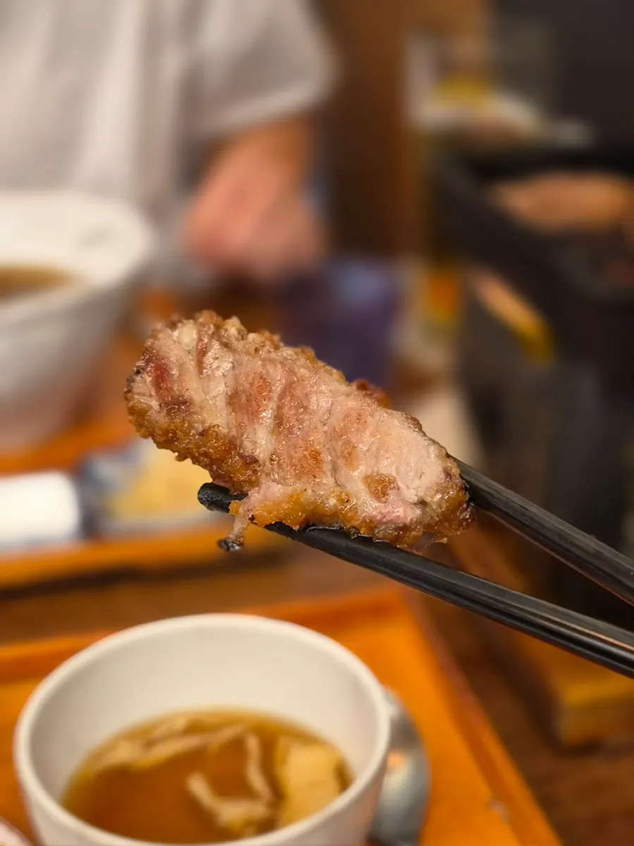 완전히 익힌 규카츠 단면
