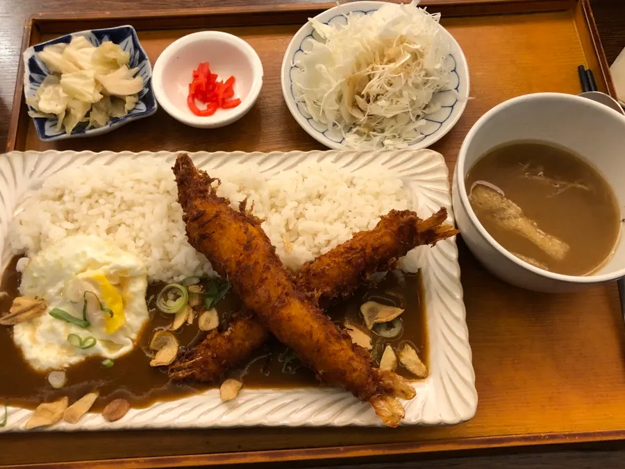A full Japanese curry meal
