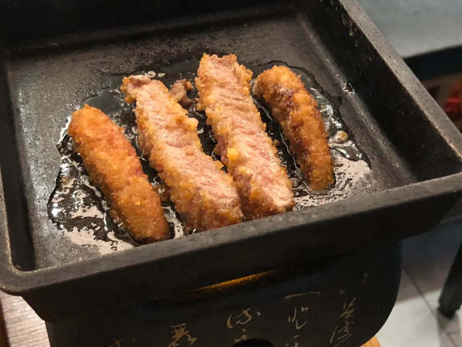 Gyukatsu grilling on the stove with Isigny butter