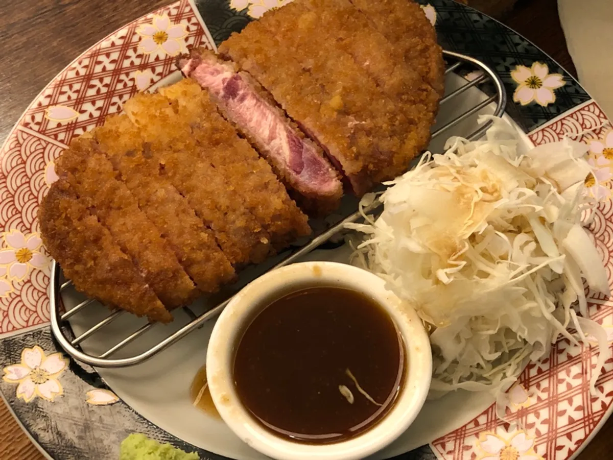 Gyukatsu and Japanese curry served together