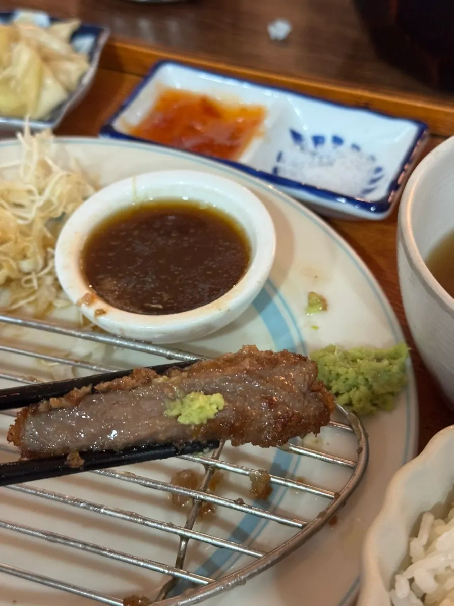 A fully cooked piece of gyukatsu