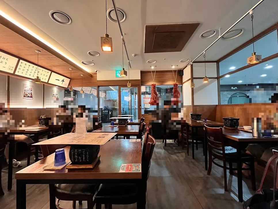 Neatly arranged seating typical of a Japanese restaurant
