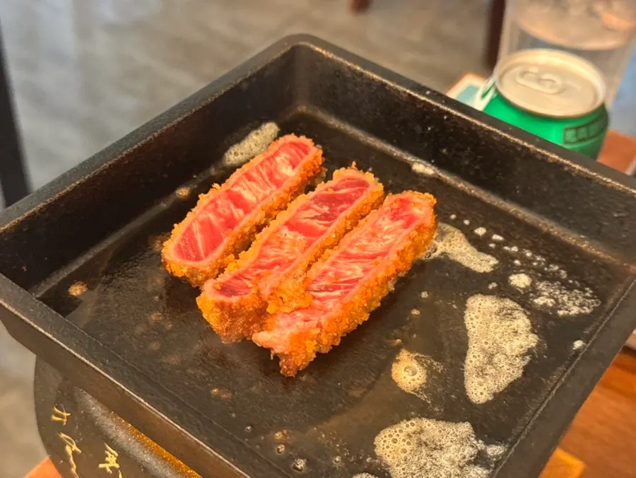 Gyukatsu served on a plate