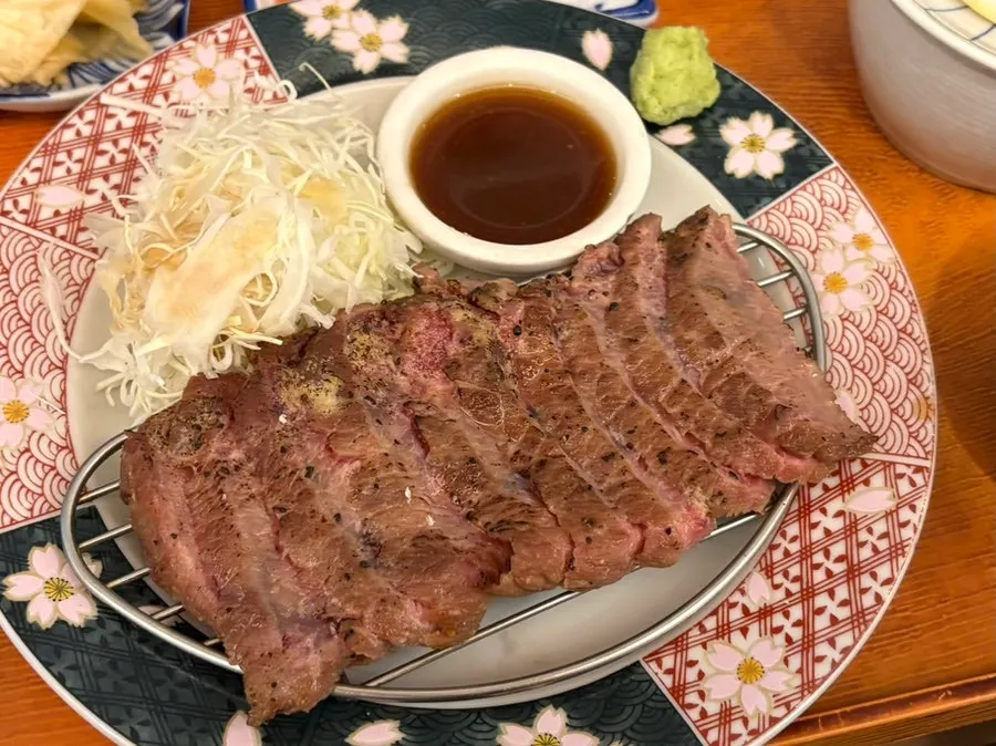Full spread of the steak set meal