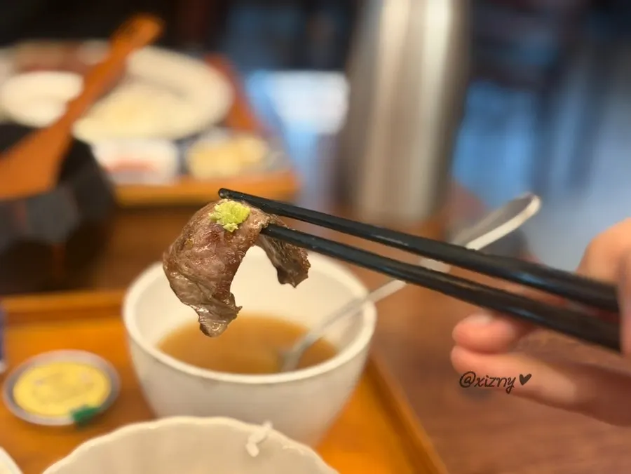 A piece of gyukatsu grilled in butter