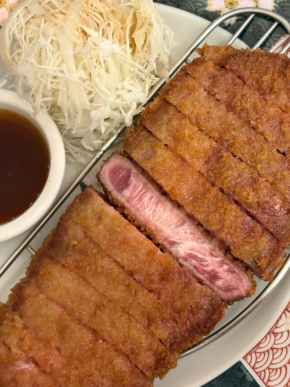 Ichigyu gyukatsu spread with tabletop grill