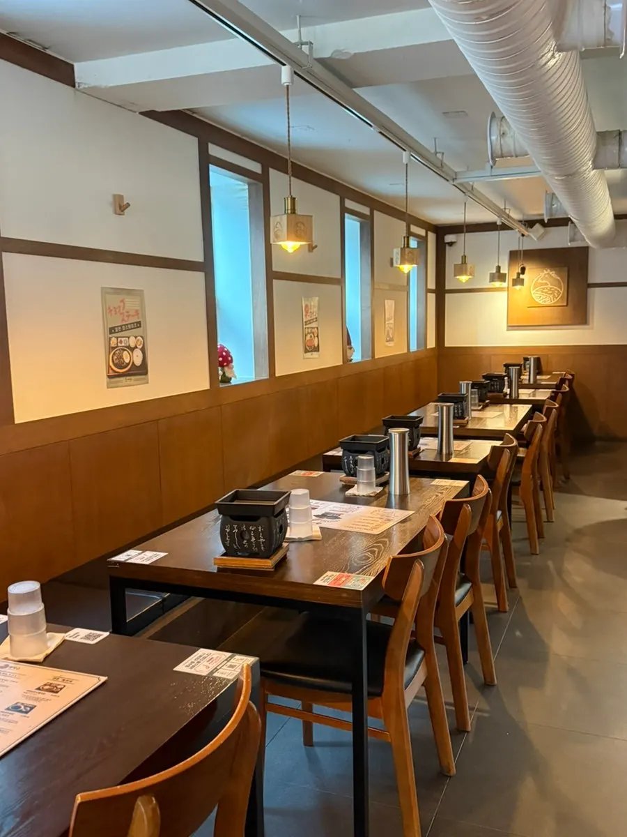 Wood-tone interior inside Ichigyu