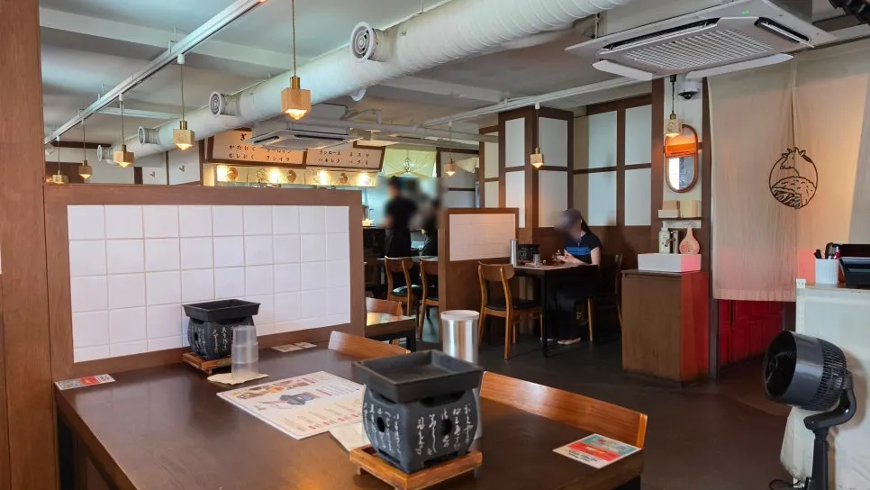 Wood-and-white interior of Ichigyu