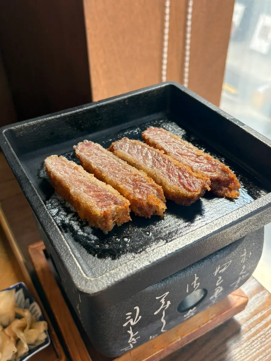 Ichigyu gyukatsu eaten with rice