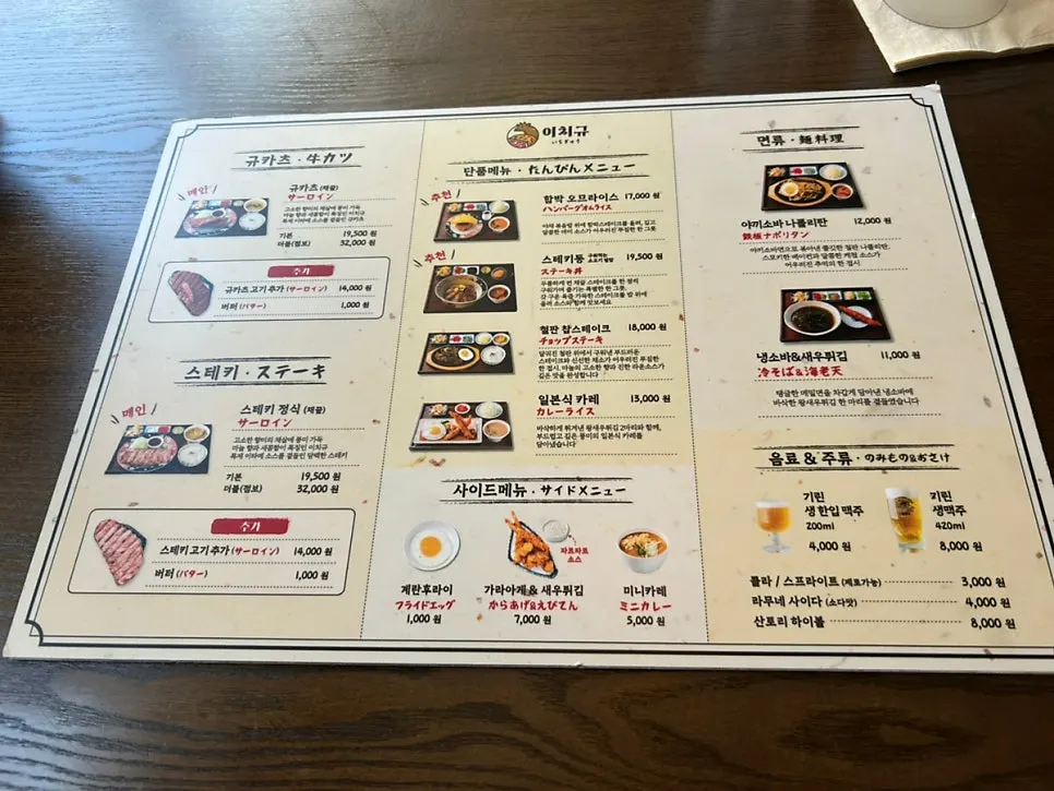 Ichigyu gyukatsu menu information