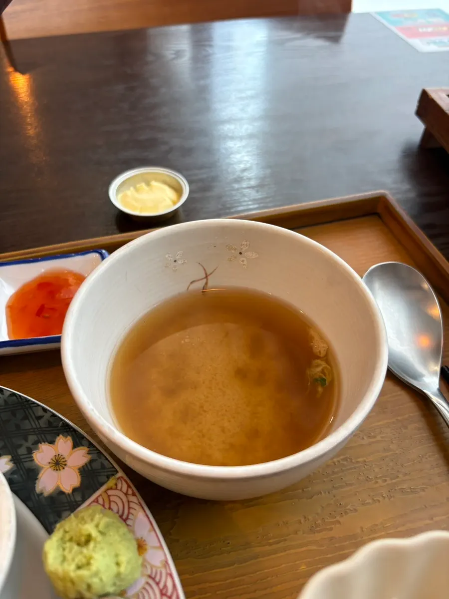 Gyukatsu set with clear soup and side dishes