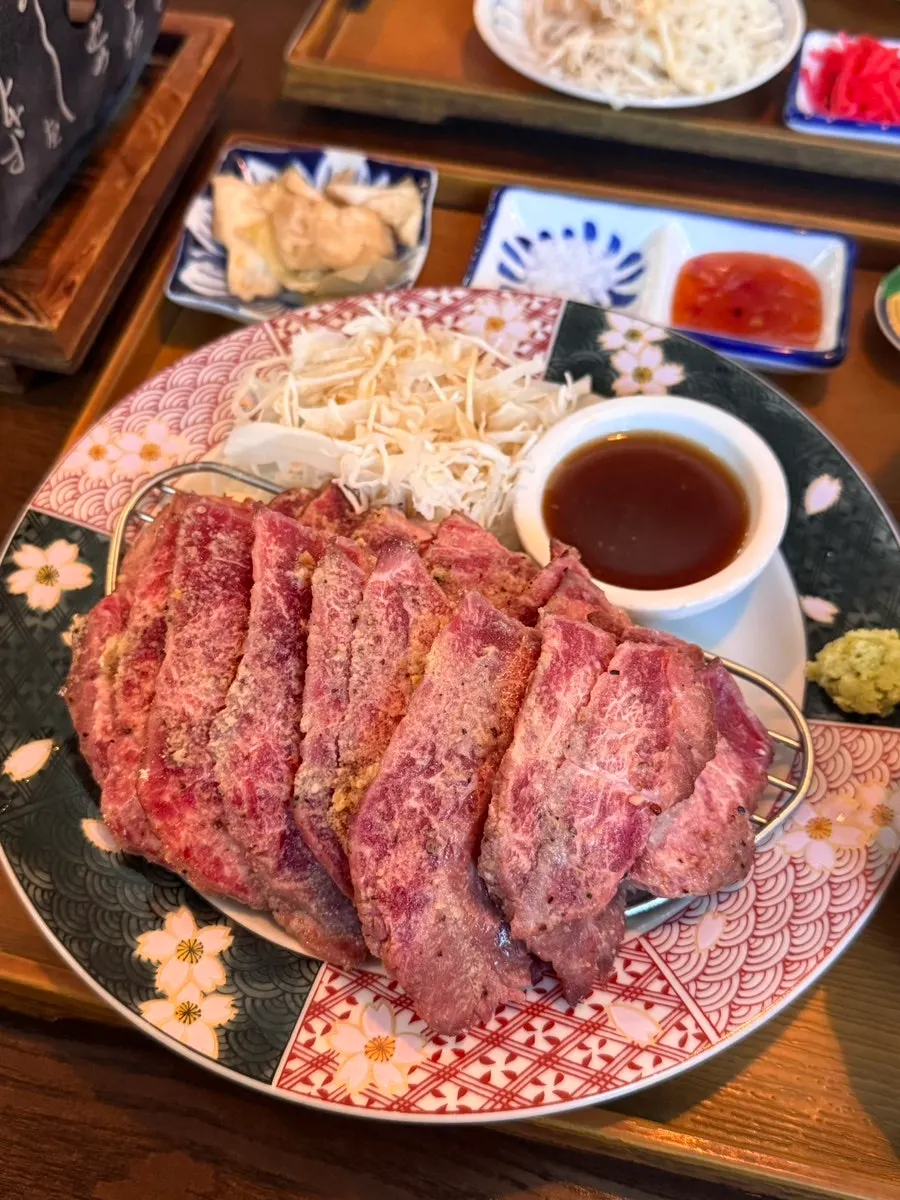 Jumbo-sized sirloin steki served generously on a plate