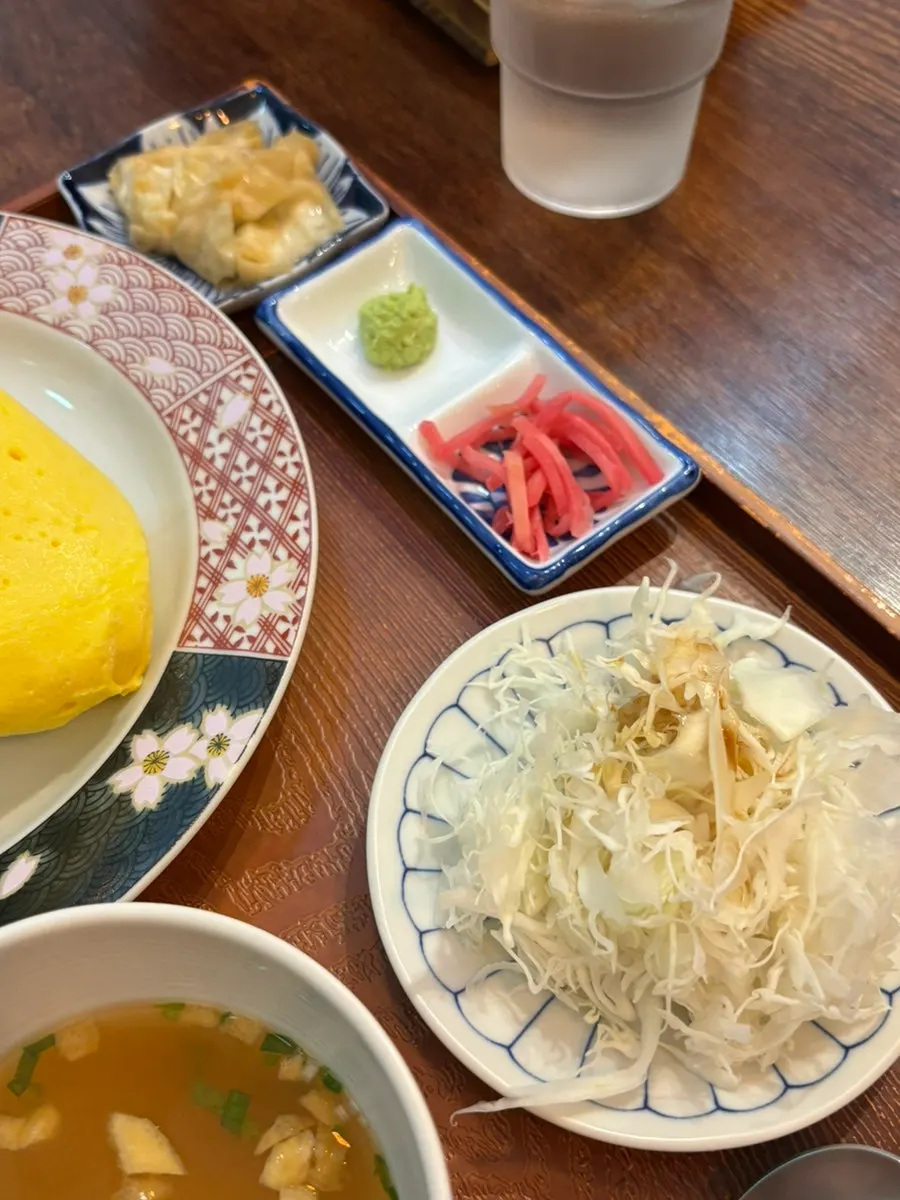 Basic side dishes including cabbage salad and pickles