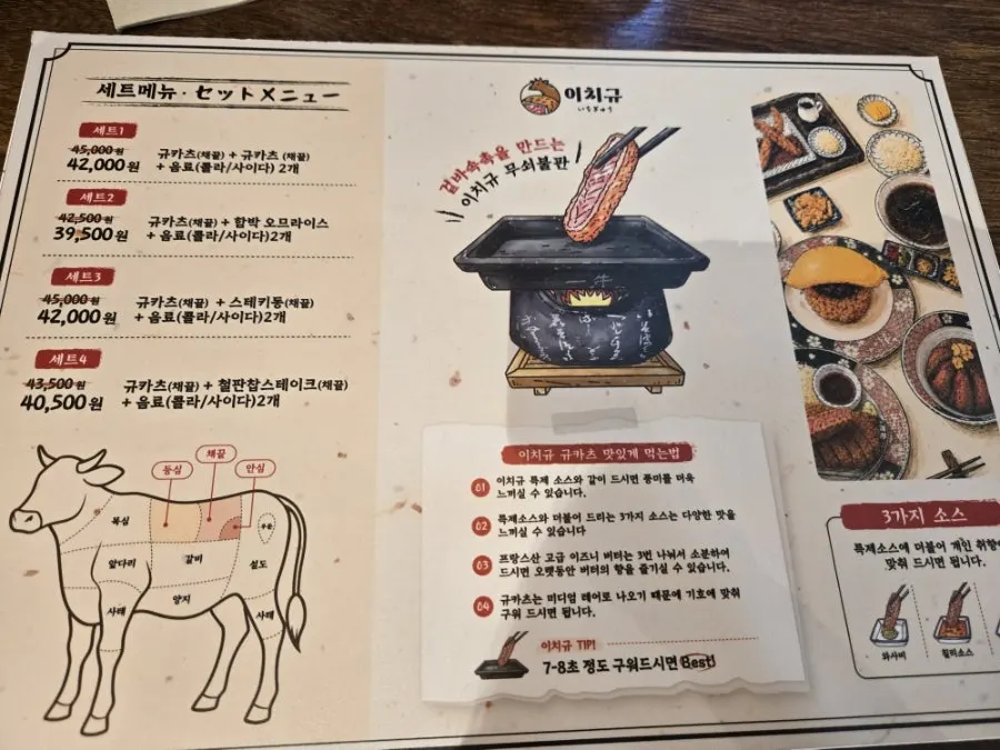 Side dish and drink menu board