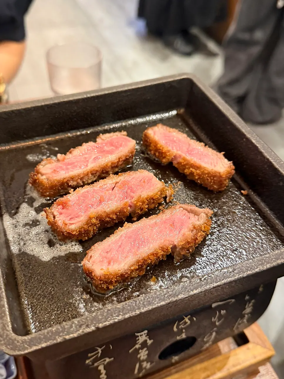 Gyukatsu grilling on the plate with Isigny butter
