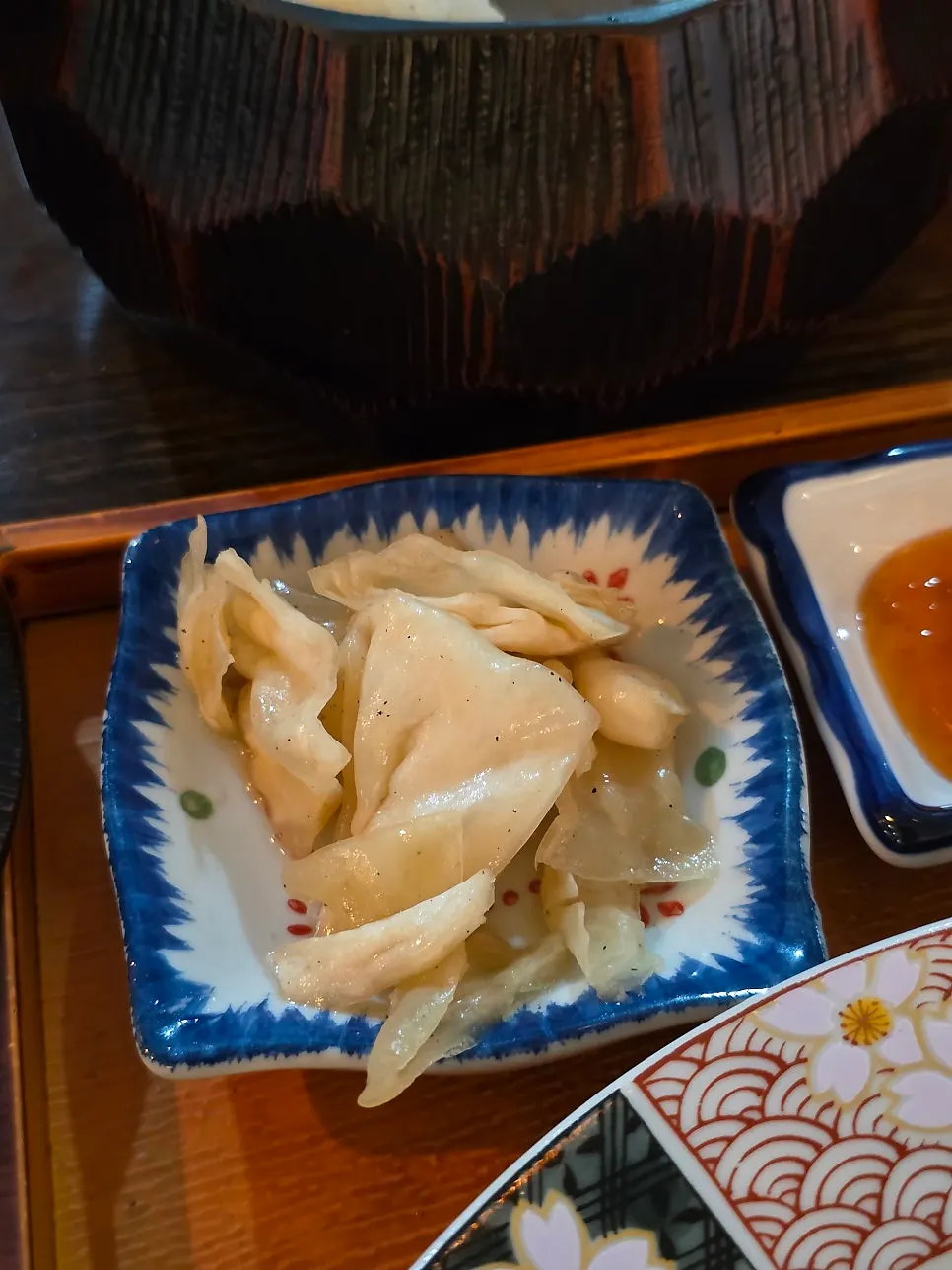 Gyukatsu set spread with cabbage pickle and Isigny butter