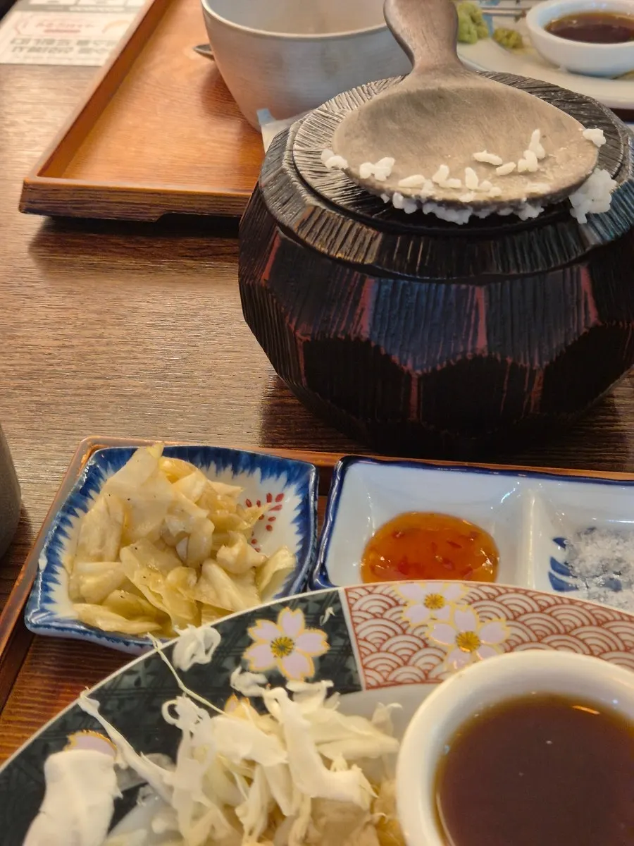 Full spread of gyukatsu and the steak set