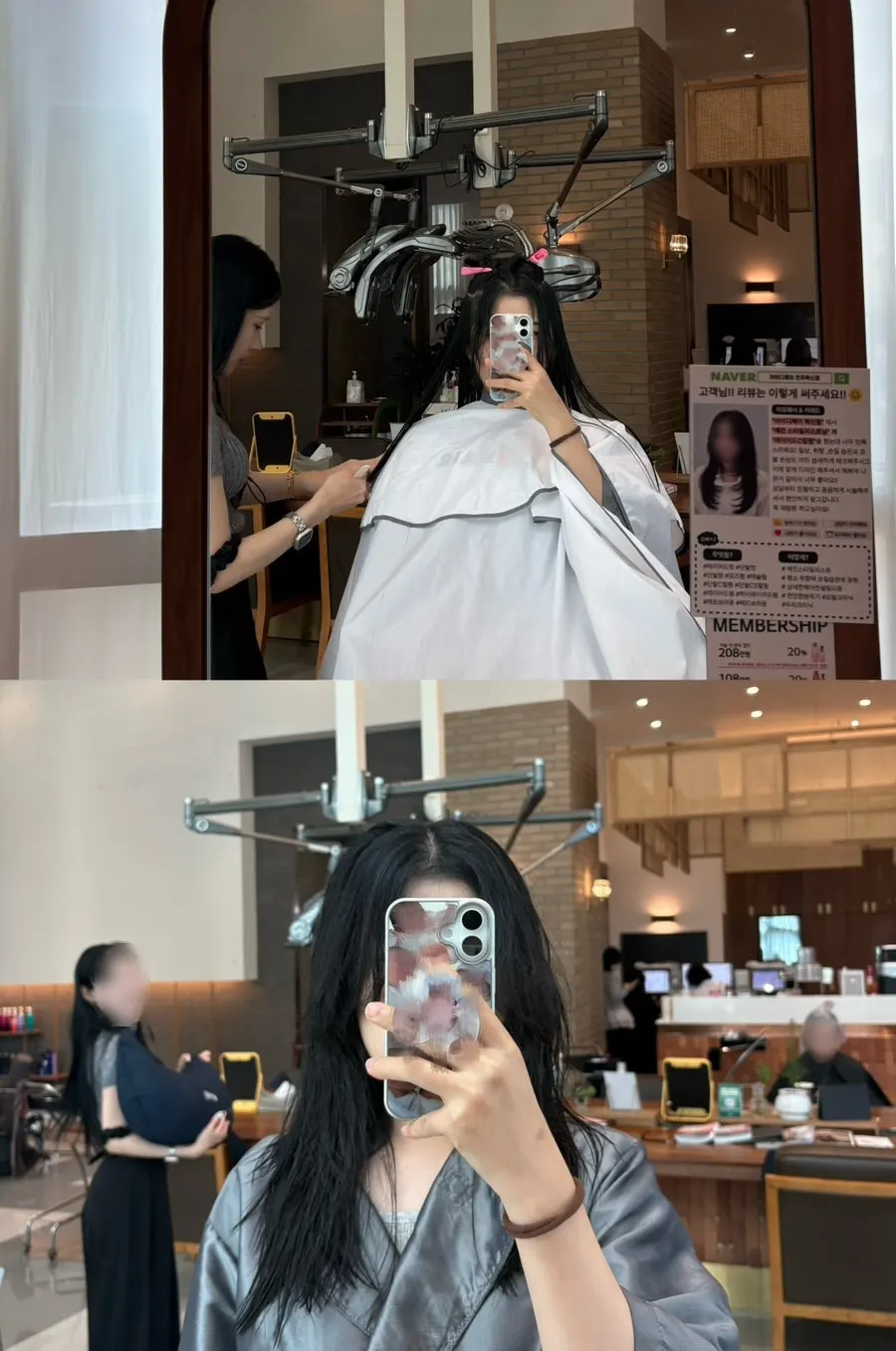 Curly hair condition before treatment, right after shampooing