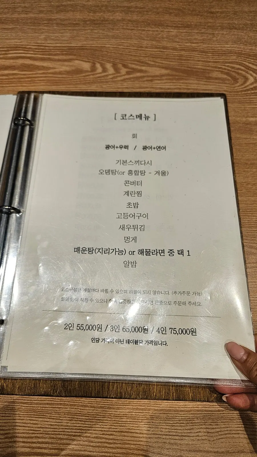 Ido Hoetjip lunch course menu board