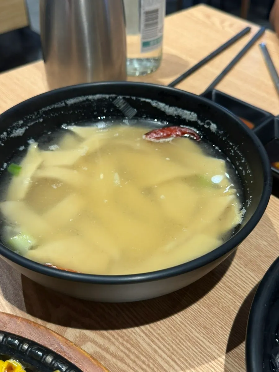Fish cake soup and corn butter served as basic side dishes