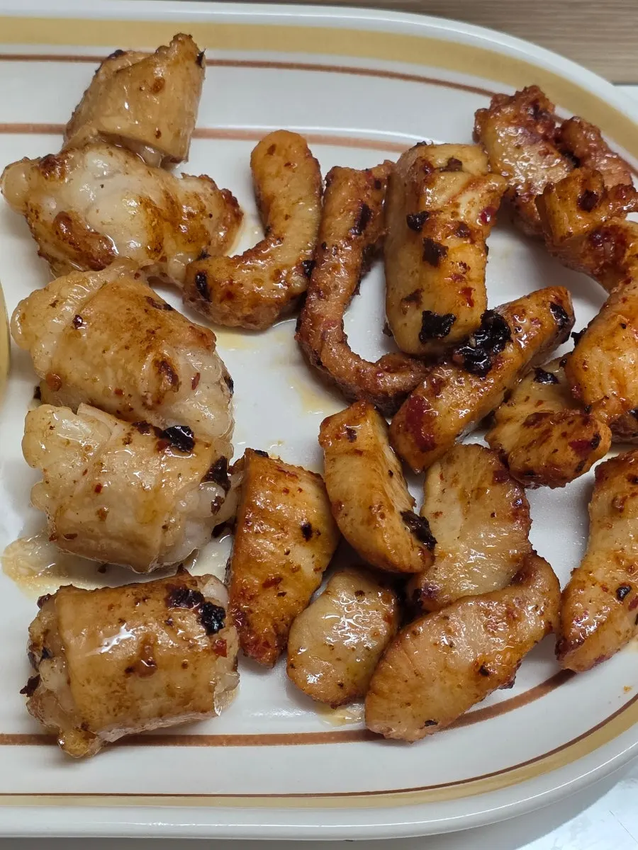Ieum marinated teukyang and daechang prepared after grilling