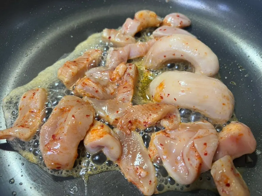 Premium tripe cooked in a pan and finished with a torch