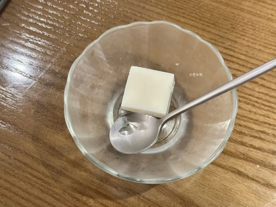 Milk pudding served for dessert