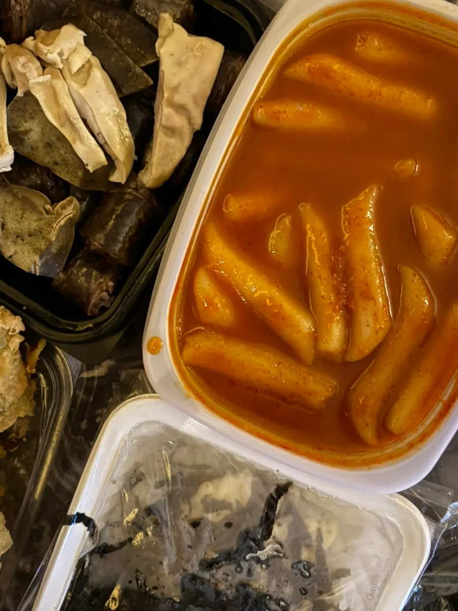 Close-up of Hyeonseonine's red-sauced tteokbokki