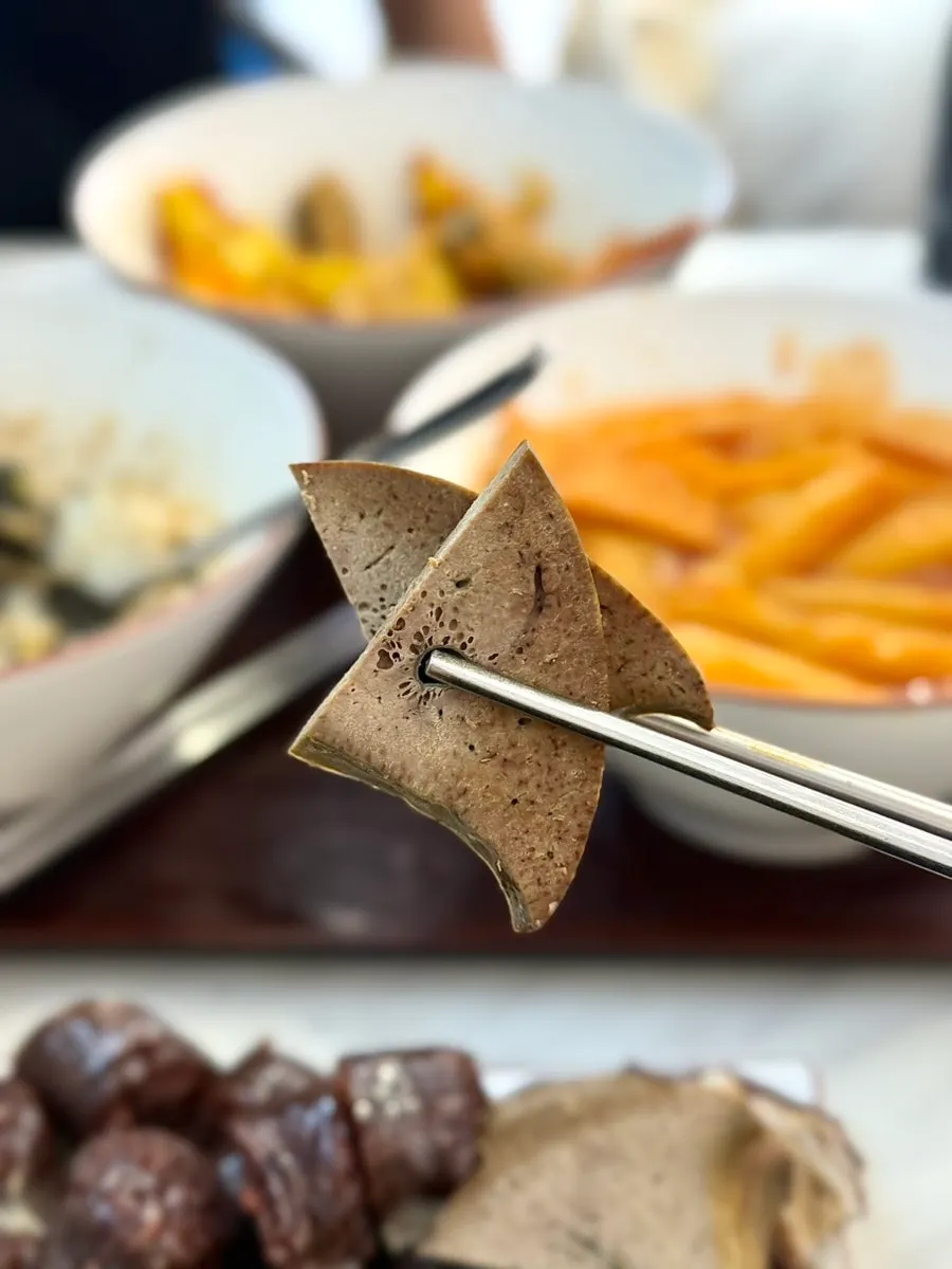 순대와 내장을 가까이 담은 사진
