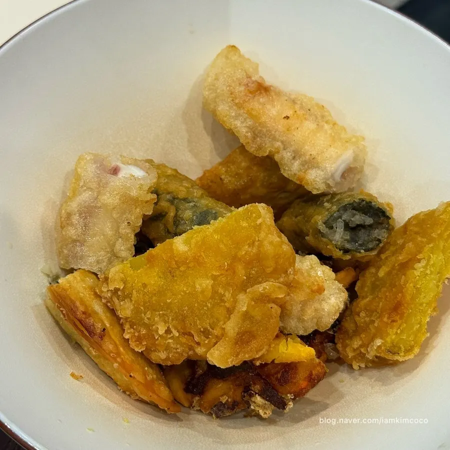 Plate of assorted fried snacks