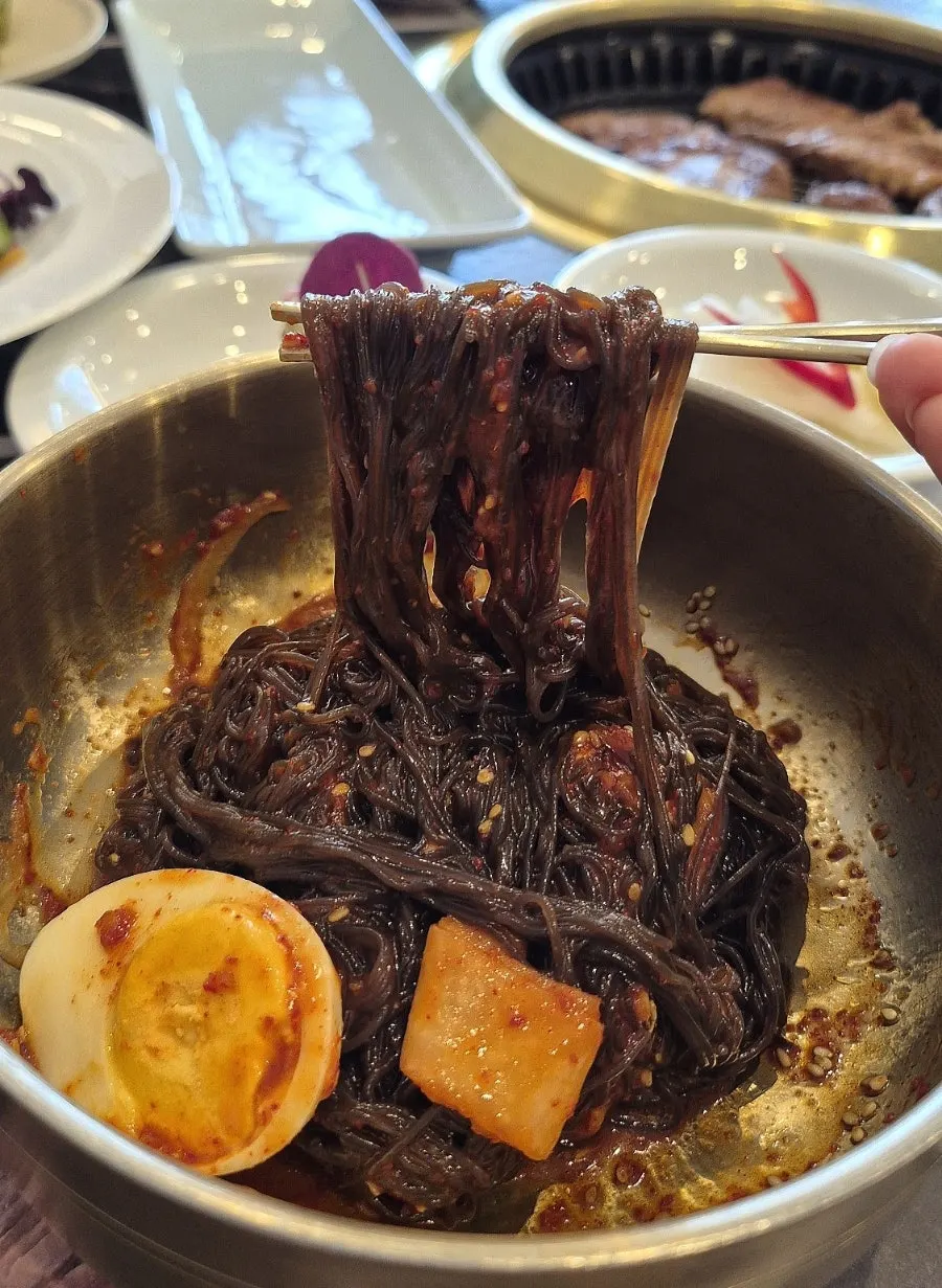 Bibim-naengmyeon with a sweet and spicy sauce