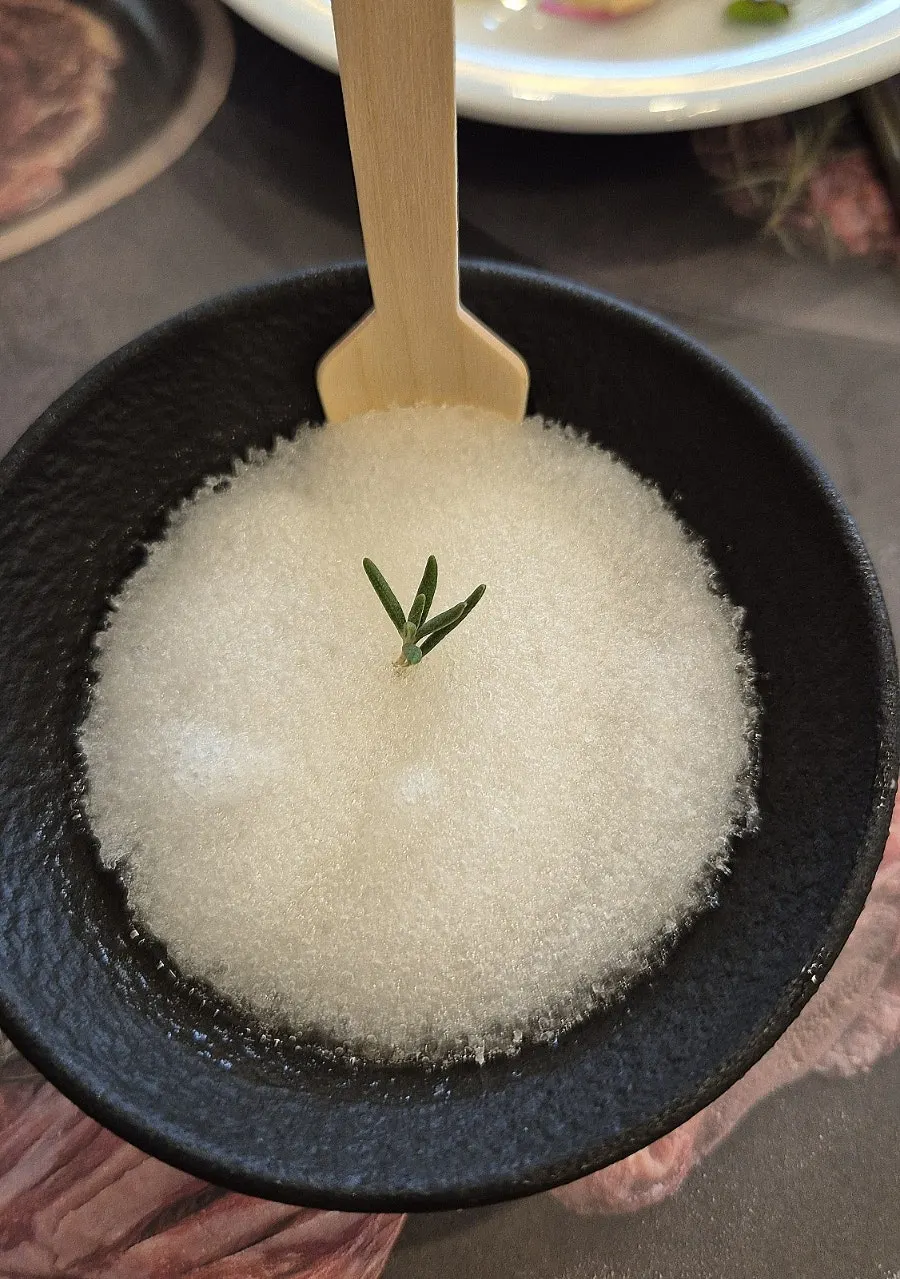 A spoonful of crunchy pear sherbet