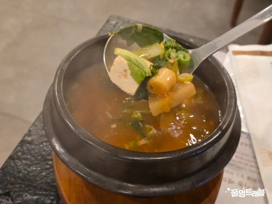Doenjang stew ordered after the meat course